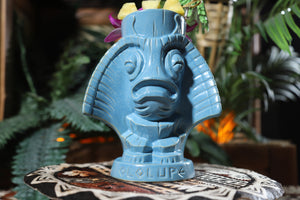 Ololupe Special limited edition tiki mug in Manta Mist by Moku Huna - Front